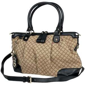Gucci Diamante Sukey Handbag, 2-Way Shoulder Bag, Canvas, Brown/Black, 247902...